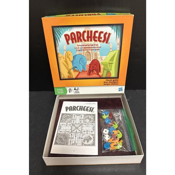 Parcheesi The Classic Game of India Milton Bradley Board Game 100% Complete 2009 - Picture 4 of 11
